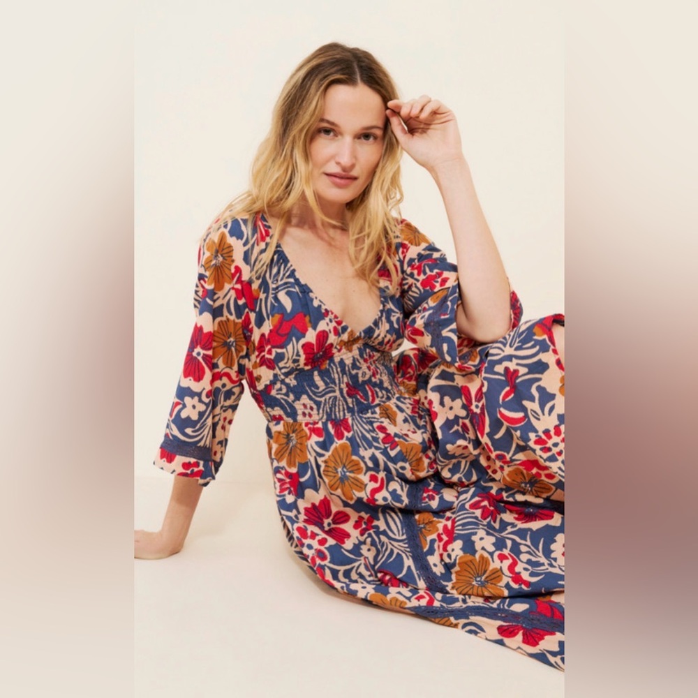 Free People Women’s floral print Dixie Maxi Dress medium - Picture 6 of 9